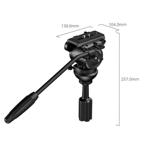 SmallRig 6551 - wytrzymała głowica video, Heavy-Duty - wymiary